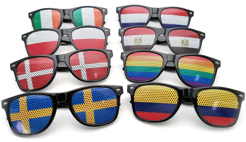 Sport Event Flag Shutter Shades Glasses World Flag Shot Glasses for The Sports Games In Mexico, Italy, Russia,United States